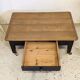 Vintage oak coffee table 50 60 black shabby patina