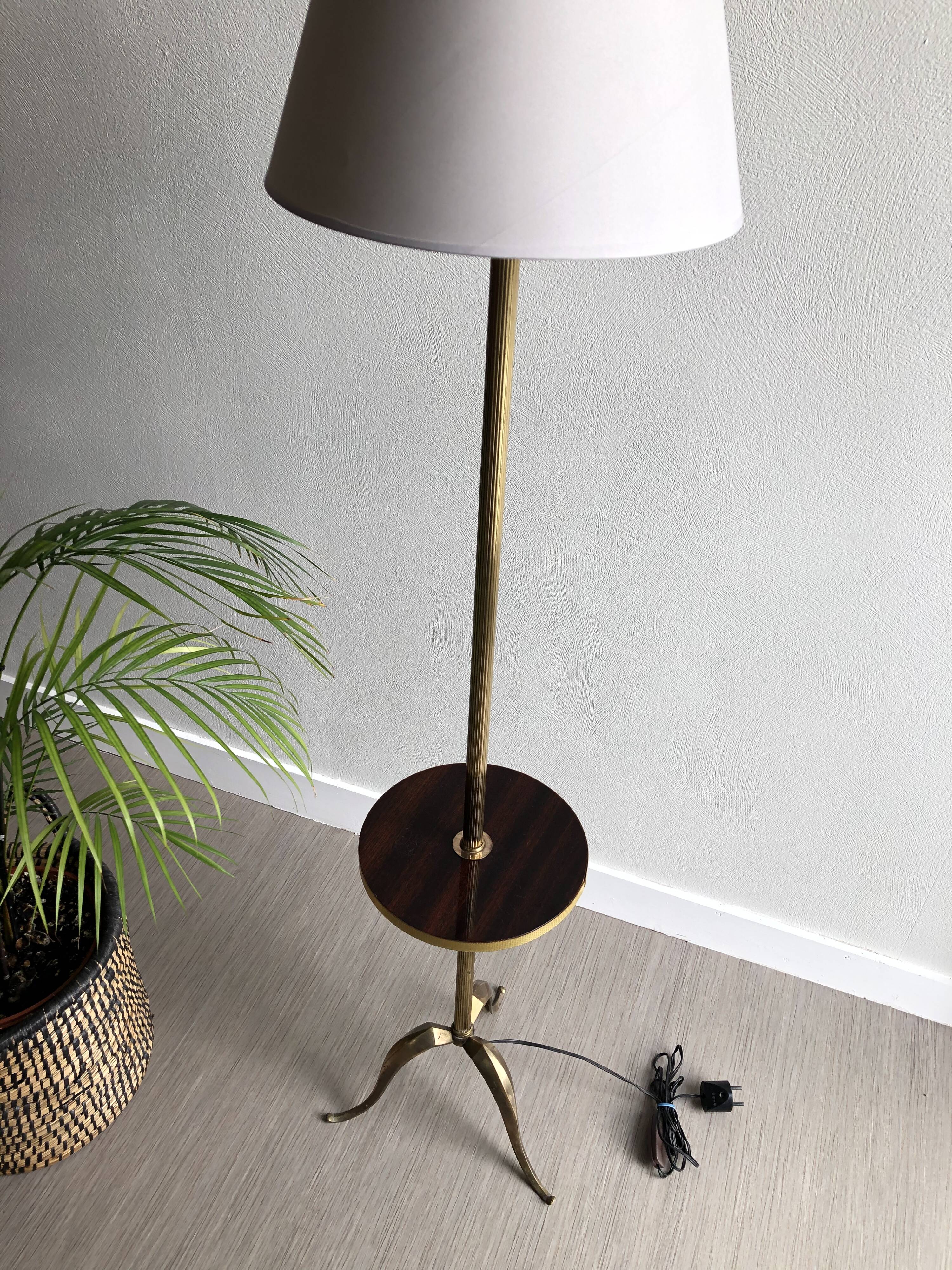 Floor lamp reading tripod brass