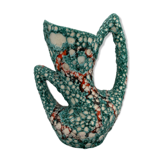 Vintage ceramic vase from vallauris, enamel "fat lava" 1960s