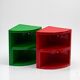 Pair of Colourful 1970s Gedy Wall Shelves in Red and Green