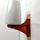 Pair of vintage space age smoked plexiglass wall lights nightlights