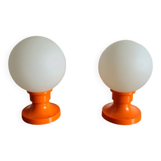 Lampe de chevet vintage orange plastique