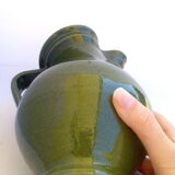 Green ceramic pitcher