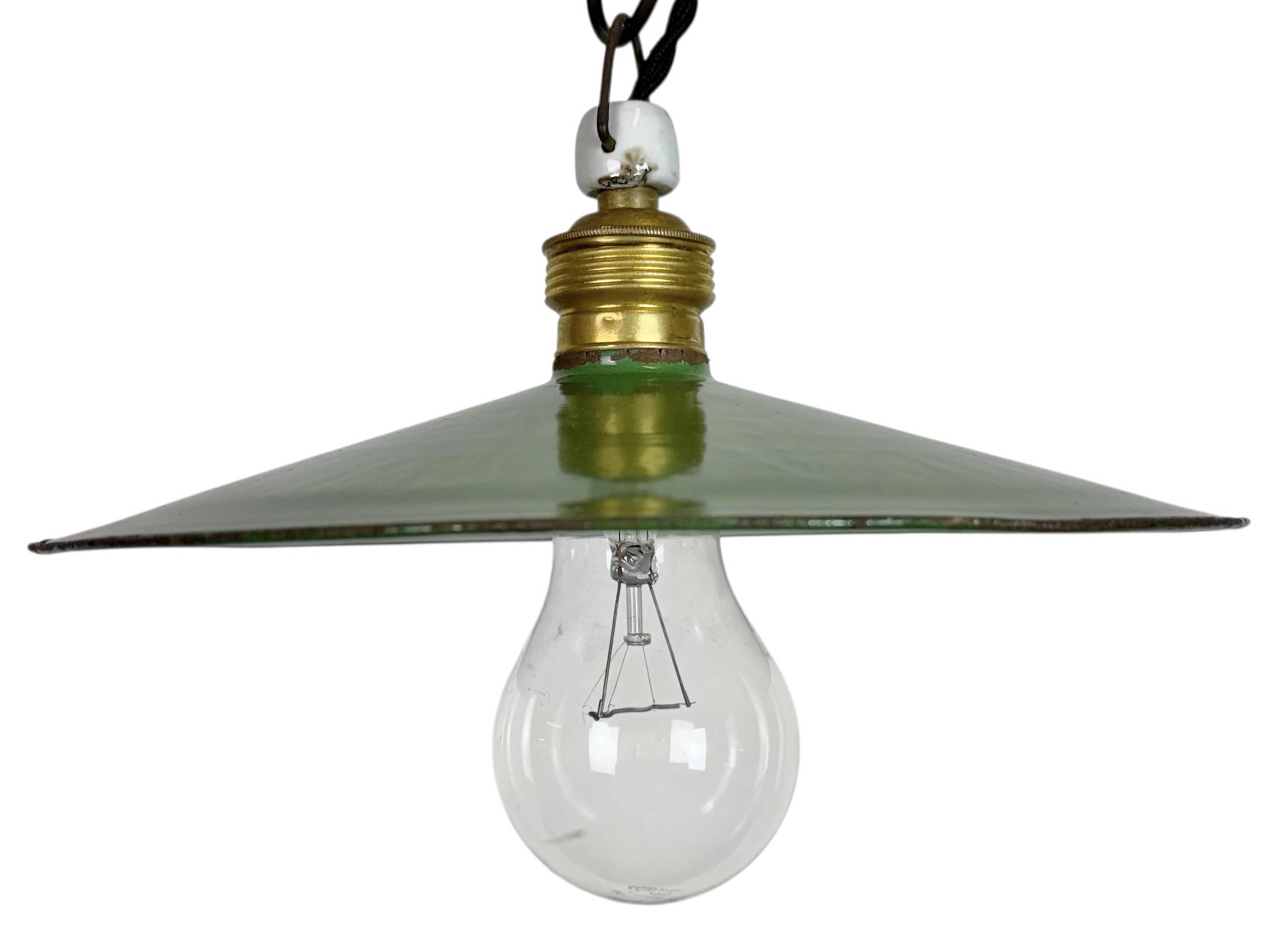 Industrial Green Enamel Light, 1930s