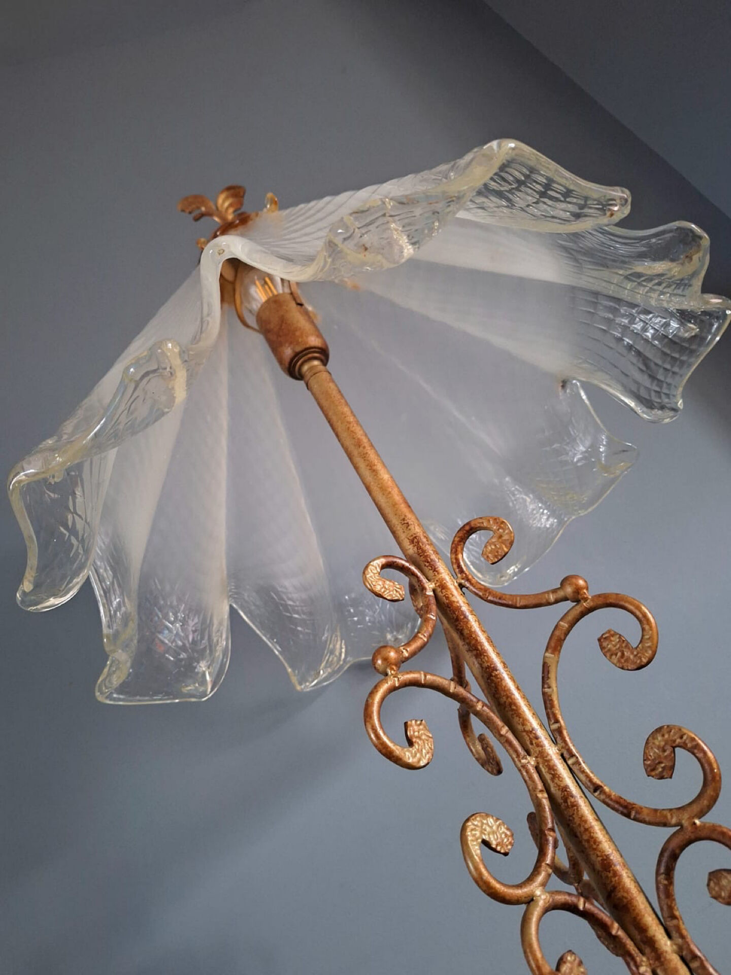 Large vintage Murano lamp, antique design light fixture.
