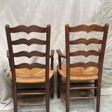 Pair of straw armchairs