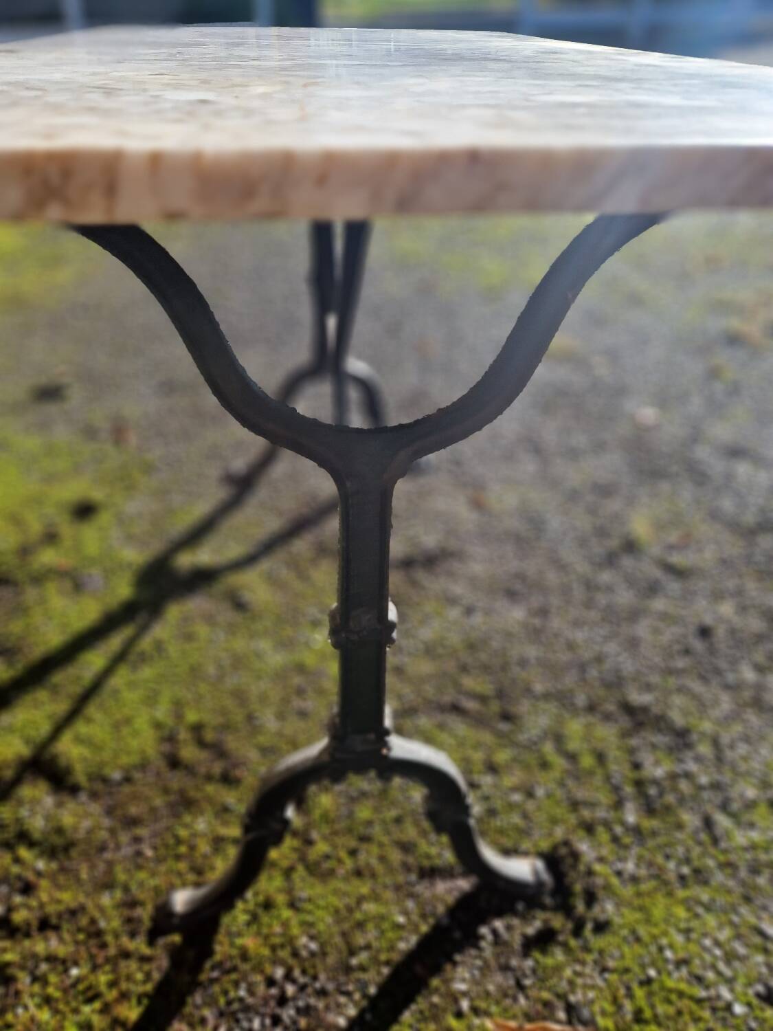 Antique bistro table with marble top