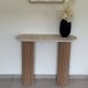 Console travertin et bois | chêne brut