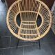 Vintage 70s rattan and metal sun lounger
