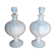 2 pieds de lampe balustre en albâtre, 1970
