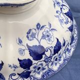 Antique salad bowl, Creil and Montereau, in earthenware, Flora model with bindweed