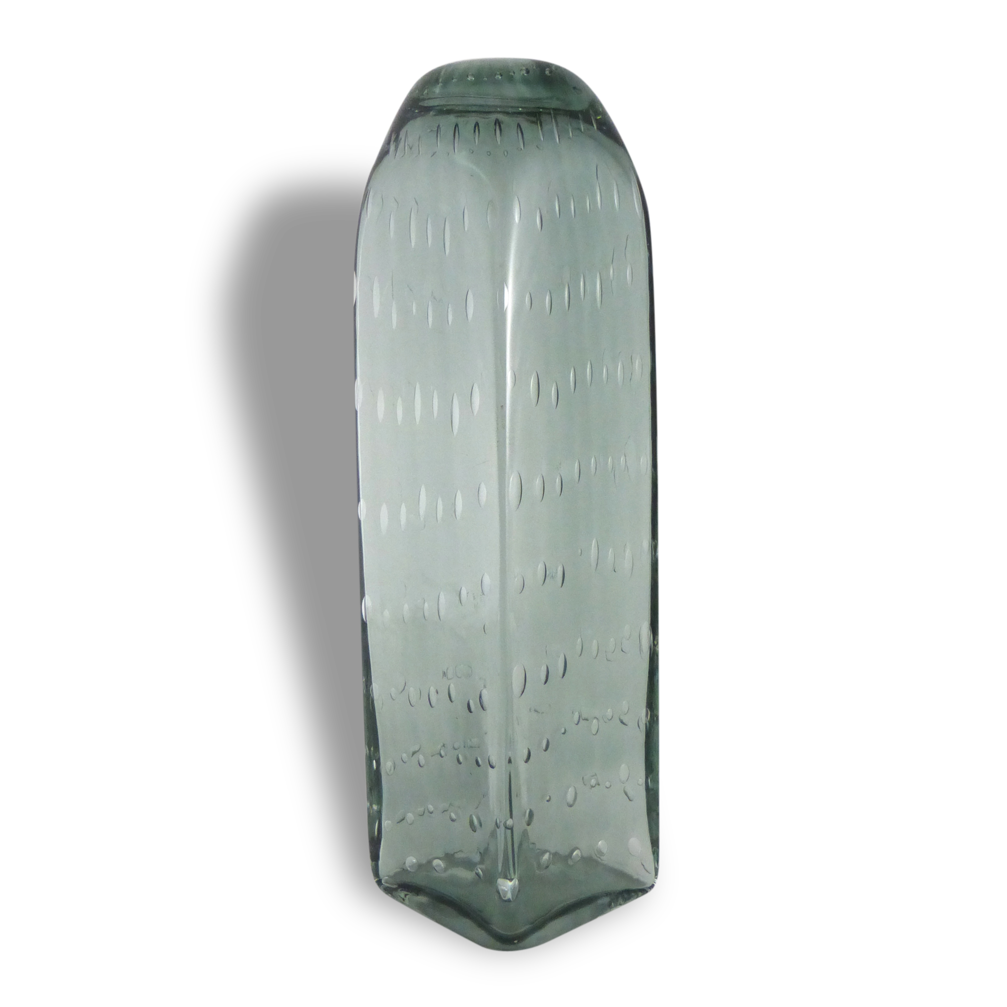 Vase en verre bullé