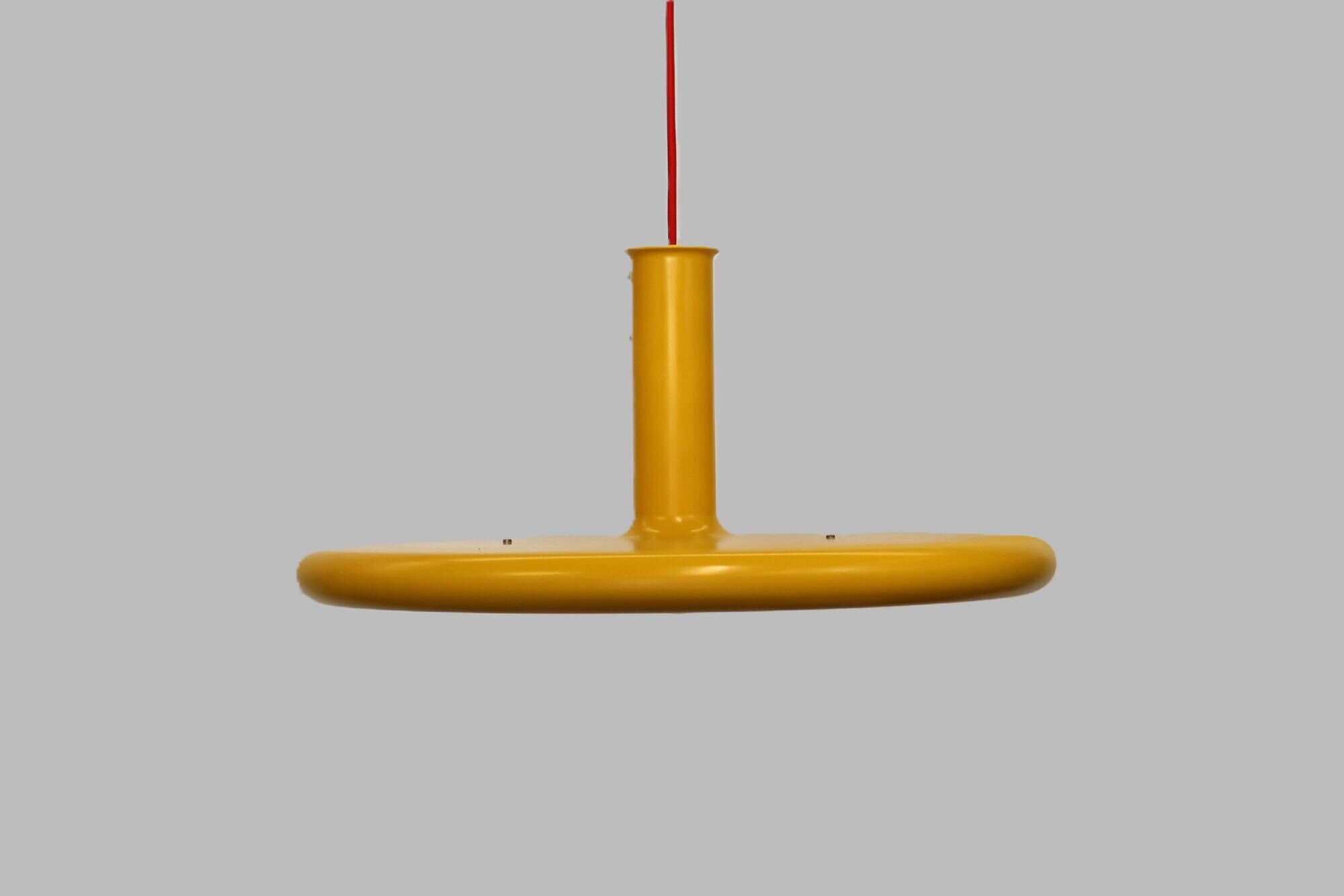 Yellow XL Fog & Morup Optima Pendant Lamp: Hans Due Design, Denmark 1970s