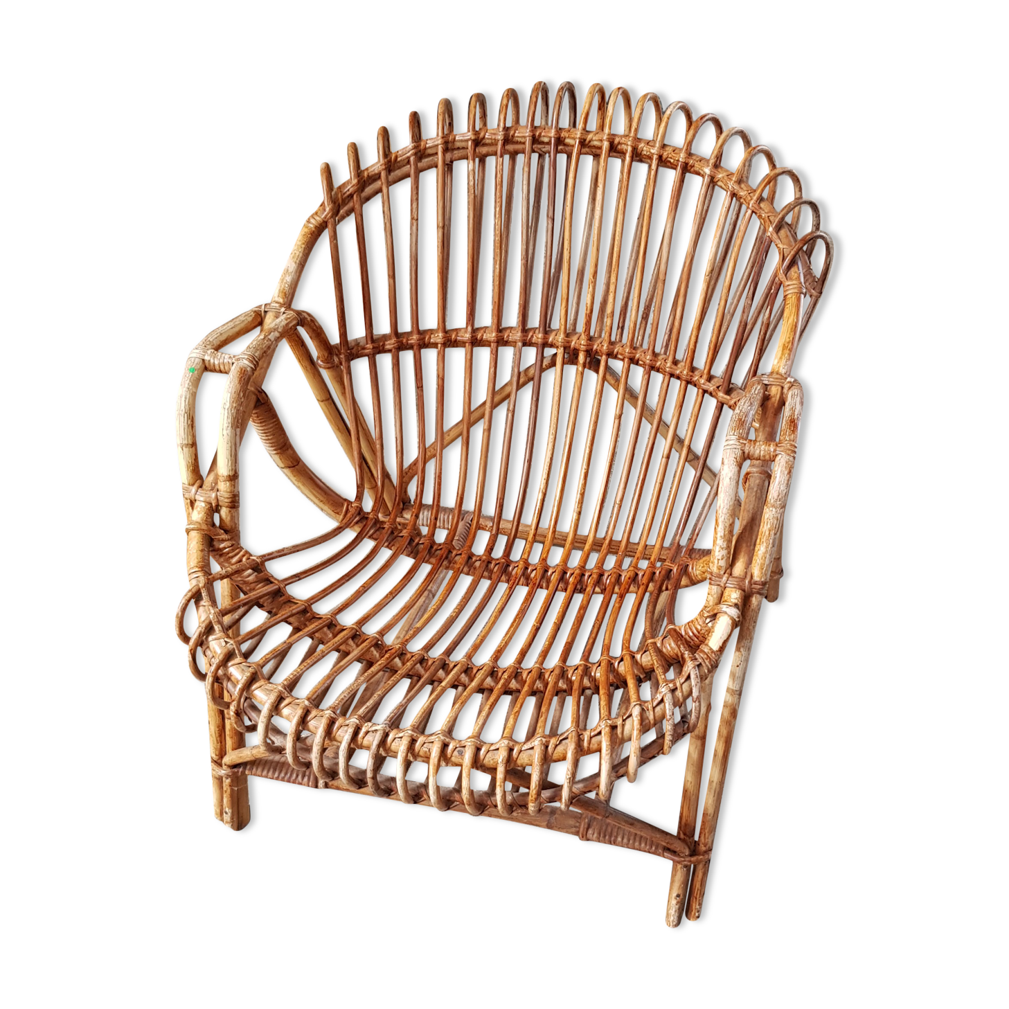 Armchair basket adult wicker curly