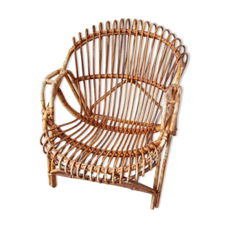 Armchair basket adult wicker curly