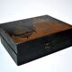 Box modernist box in wood and brass engraved DESIGN Artist JP Chevalier Dinanderie
