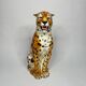 Leopard in Italian ceramic enamelled painting year 70