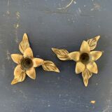 Set of 2 bronze candle holders