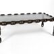 1970s XL Coffee Table Made of Nautical Iron Chain and a Thick Smoked Glass
