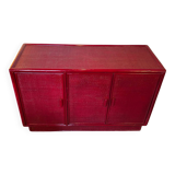 70s cane and lacquered rattan sideboard