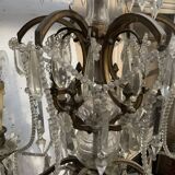 Lustre "Fontaine " de style Louis XV en bronze et pampilles XX siècle