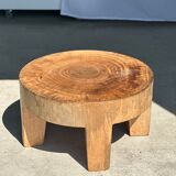 Quadripod coffee table in solid wood monoxyl natural color (dark)