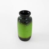 Green ceramic vase, German design, 1970s, made in Germany