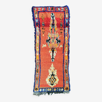 Berber Boucherouite carpet red hallway 90x220 cm