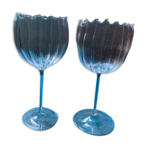 Paire de verres à pied - verre