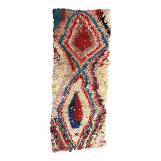 Colorful Moroccan rug Boucherouite - 193 x 75 cm