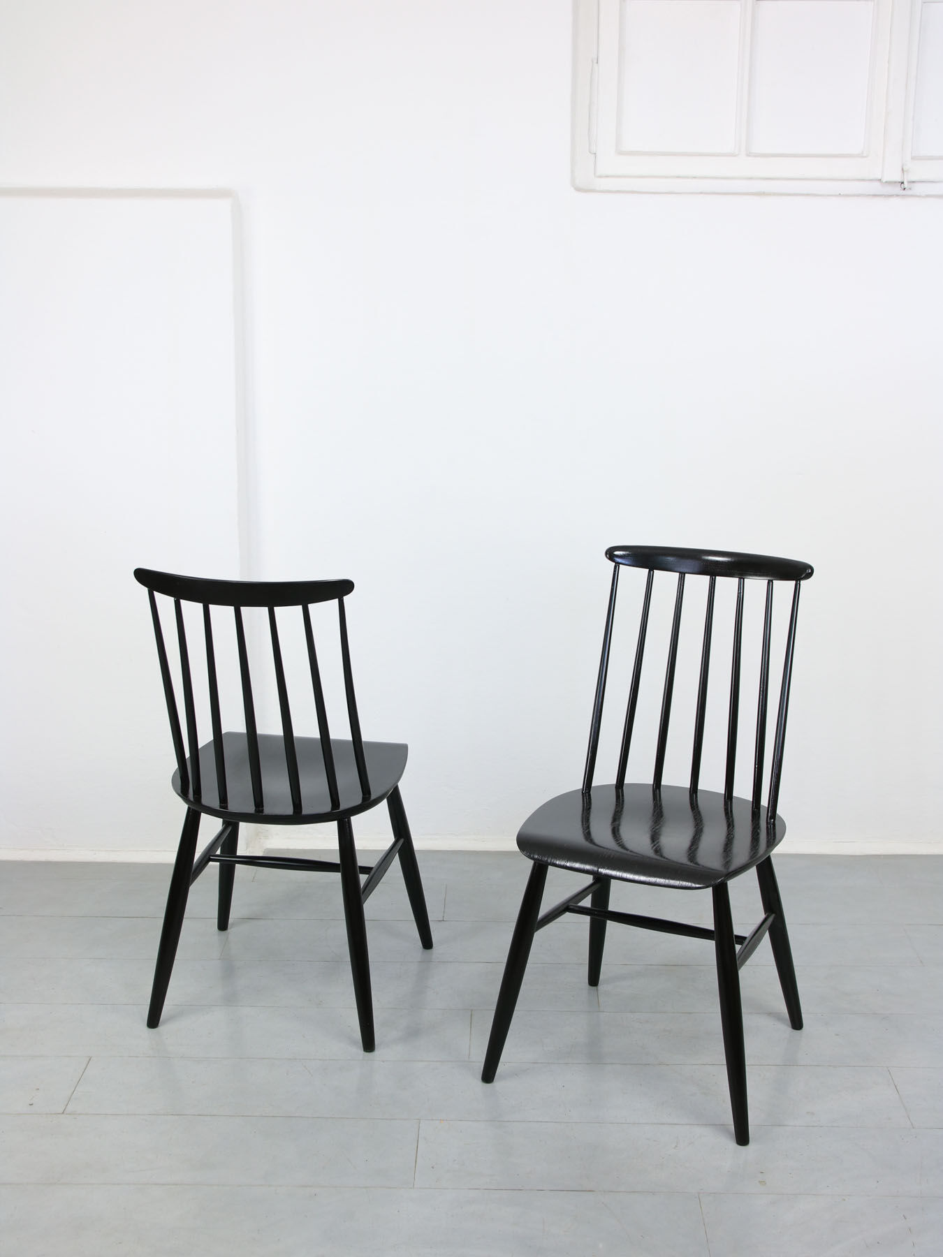 Pair of Black Fanet chair by Ilmari Tapiovaara, 1960s