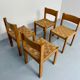 4 chaises bois et corde design Robert et Trix Haussmann  Dietiker vintage