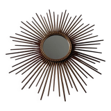 Old sun mirror in gold metal design from the 60s Chaty Vallauris