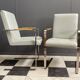 Unique Chrome and grey leather chairs made on demand 1980s