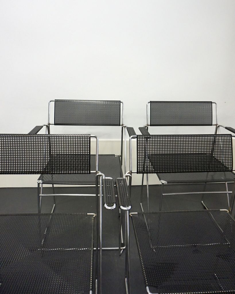 4 X line chairs with armrests designed by Niels Jørgen Haugesen