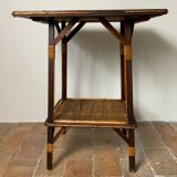 Wood and rattan table