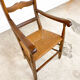 Antique oak armchair with cane seat 19th century