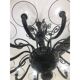Contemporary Black Curls Murano Glass Chandelier