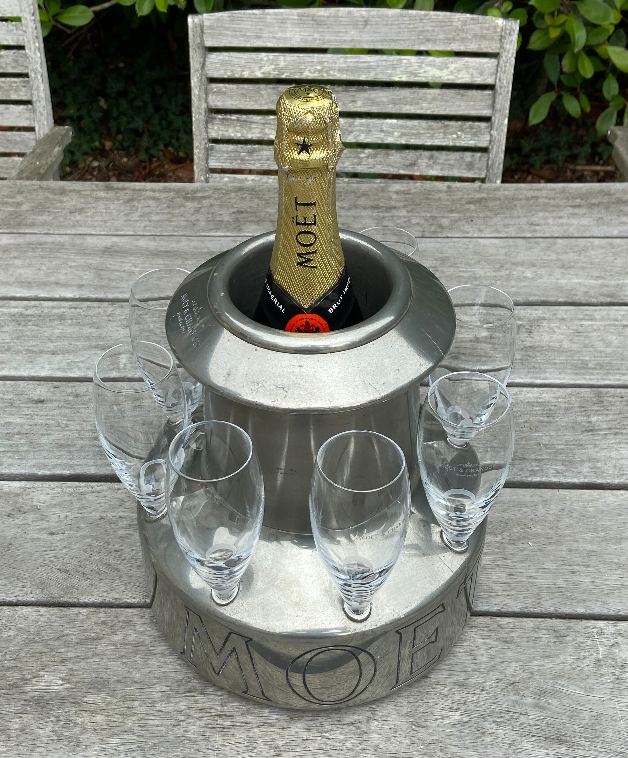 Moet&Chandon Vintage Champagne bucket and glasses