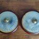 Lot de deux plafonniers en verre et laiton vintage