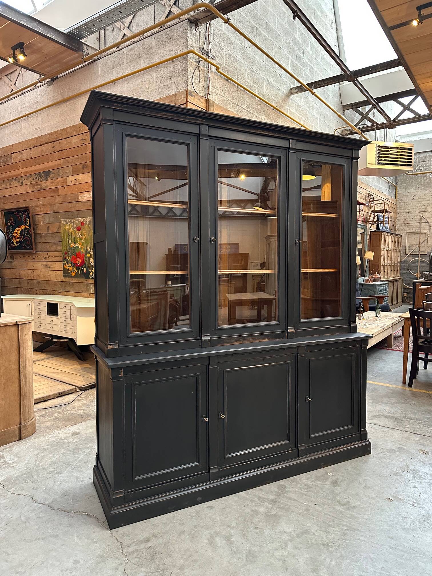 80s patinated bookcase