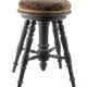 Tabouret de piano ajustable antique néerlandais