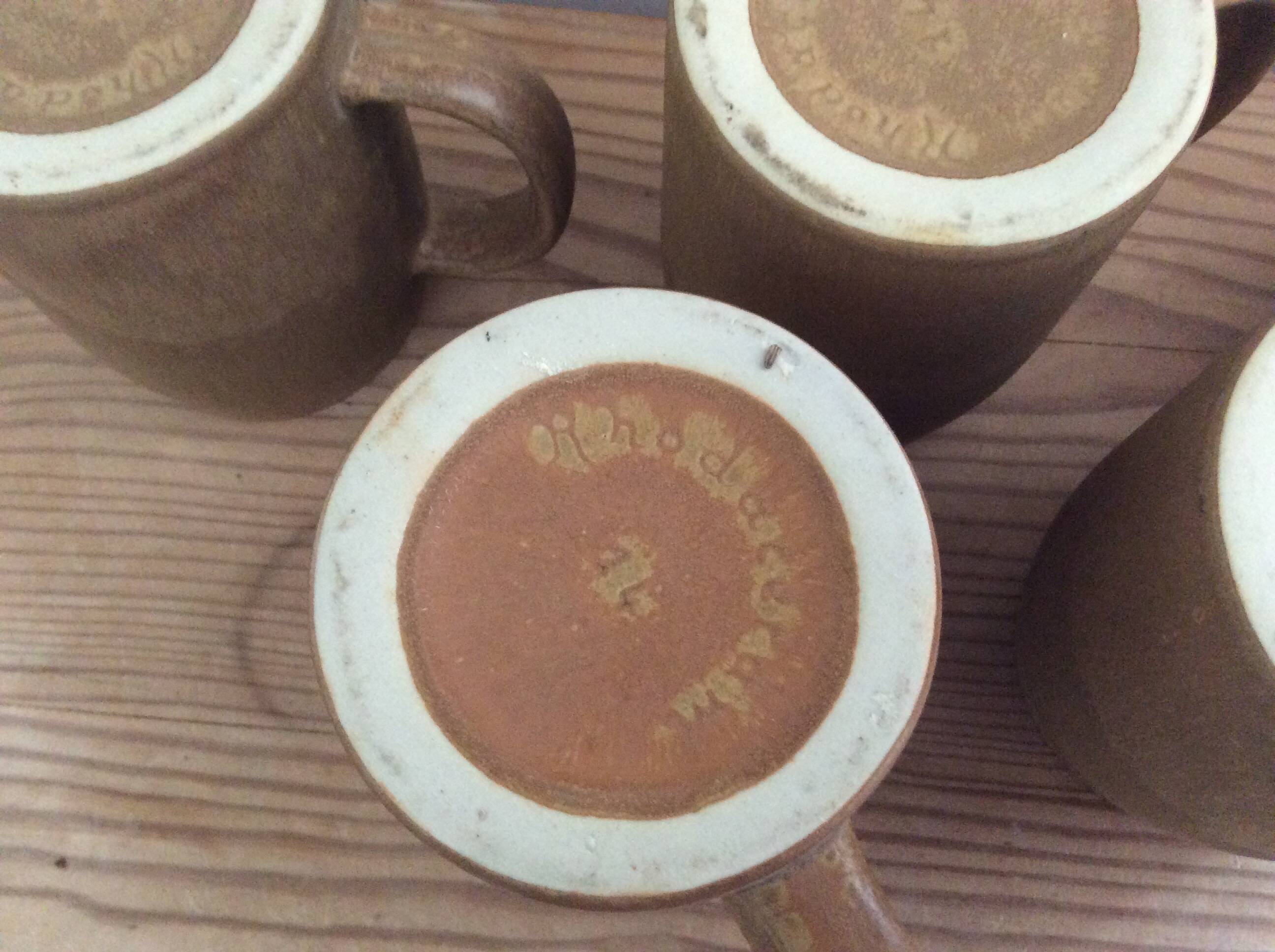 5 stoneware mugs