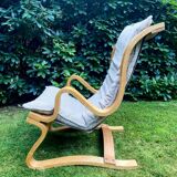 fauteuil en hêtre stratifié scandinave vers les années 1960