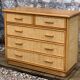 Commode vintage en rotin et osier tressé  1970