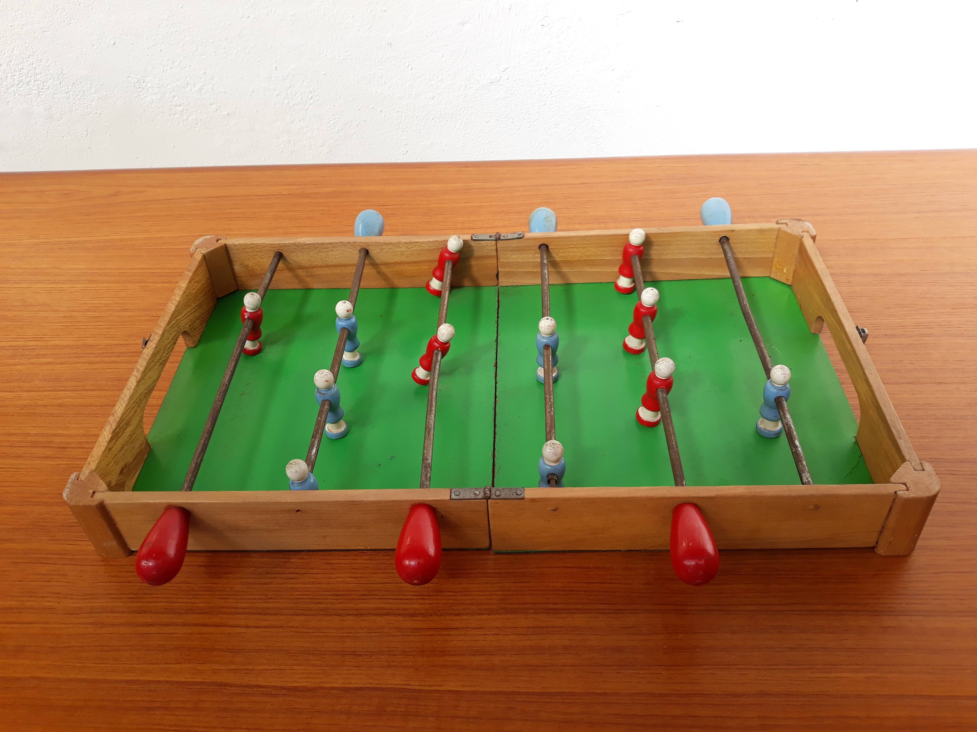 Baby-foot Ancien 1960 En Bois – Jeu De Café Vintage Pliable