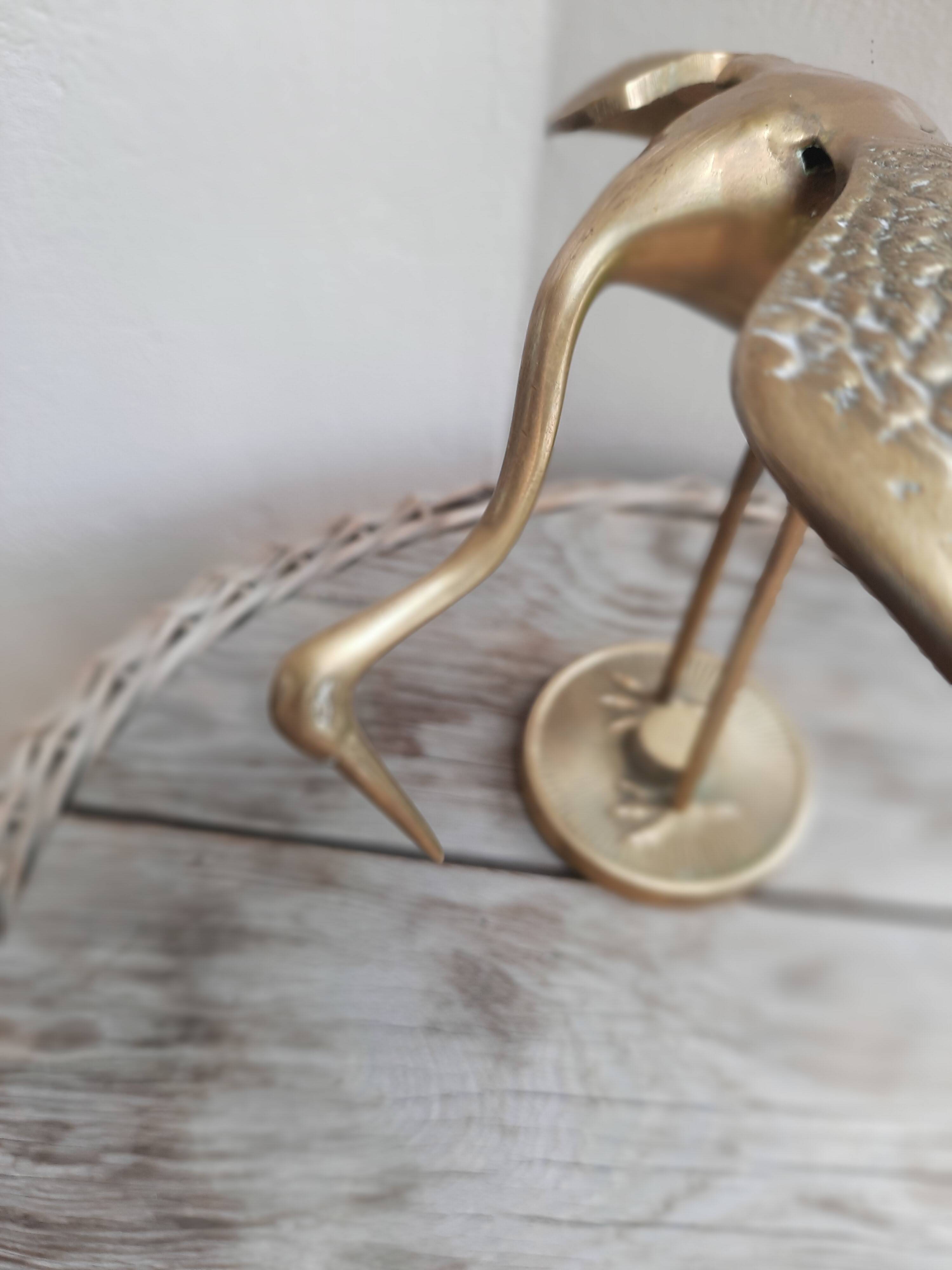 Vintage brass heron