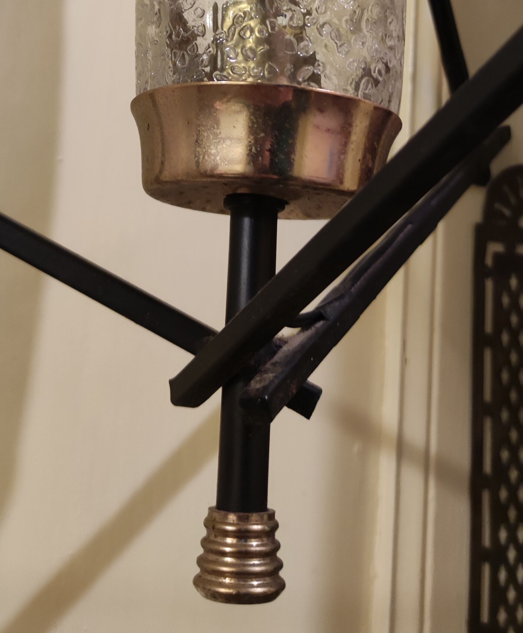 Pair of chandeliers Lunel design pendant lamps 1950s