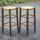 Pair of bar stools, wooden and straw stool, vintage bar stool, vintage stool, decoration