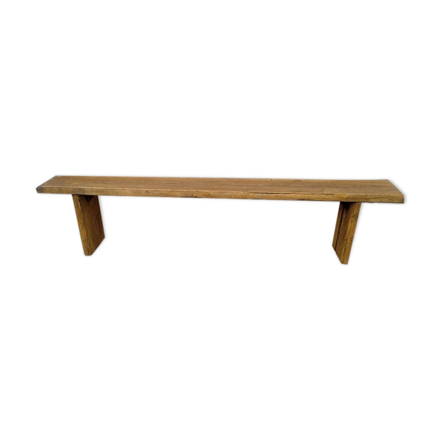 Bench 200 cm old patinated solid wood